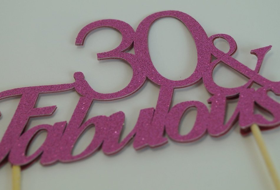 All About Details Pink 30-&-fabulous Cake Topper N2