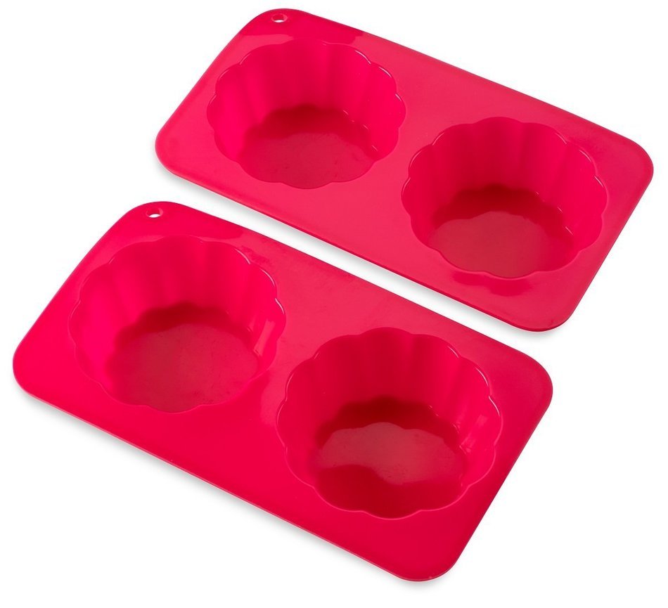 Silicone Baking Cups ,Cupcake Liner, Muffin Cups Nonstick Heat-Resistant Flexible Food Grade Set Of 2 -(Red) .... N4