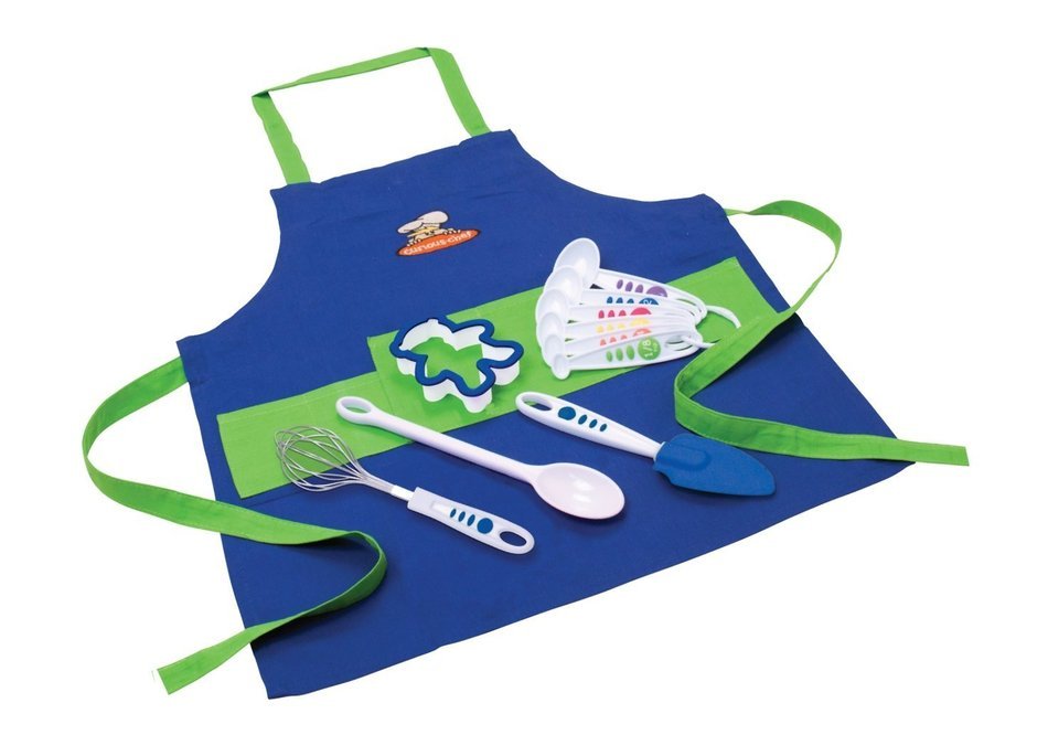 Curious Chef TCC50186 11-Piece Kids' Chef Kit, Pink/Green N9