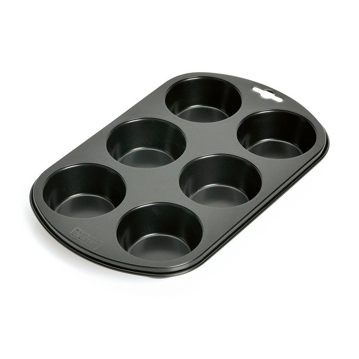 Kaiser 646244 Maxi-Muffin Pan "Creativ" 13.39X8.5X1.57In, Black
