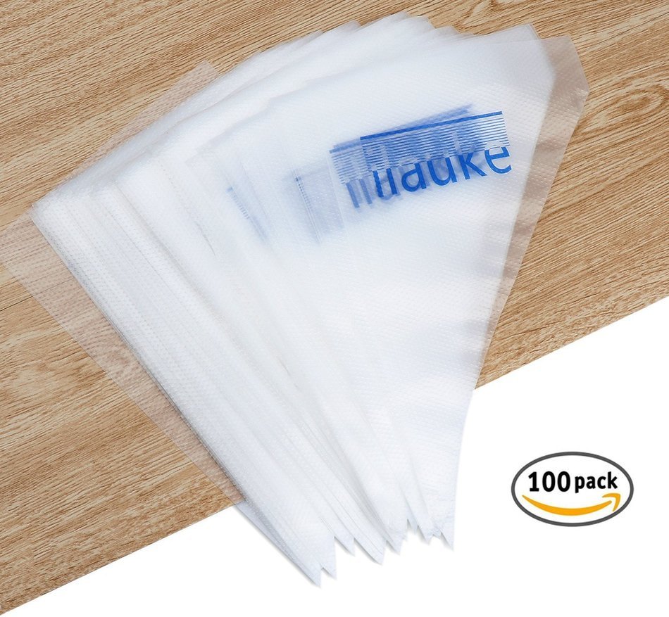 ilauke Thickened 100PCS Pastry Bags Disposable for Cake / Cupcake Decorating Piping Icing Bags N7