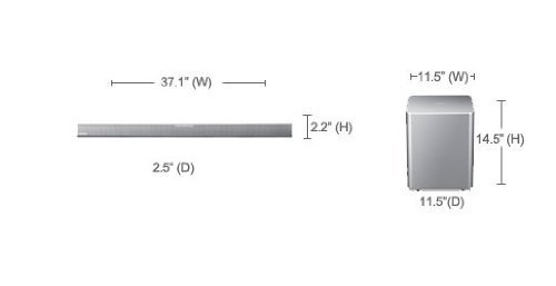 Samsung 2.1 Channel 310 Watt Silver Sound Bar with Wireless Active Subwoofer Home Theater System, Bluetooth, Smart... N5