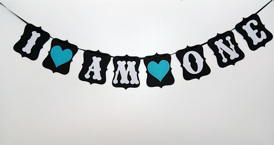 Sweet Heart First Birthday Cake Topper -"One"- Decoration & First Birthday-"I Am One"- Banner For Baby Boy N3