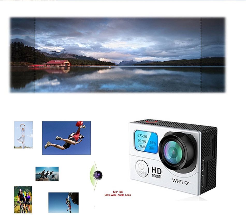 Lightning Strike Go4iT &ndash; OB1 White Waterproof Multi Sport Action Adventure Camera with Full 1080P HD, Wi-Fi and... N3