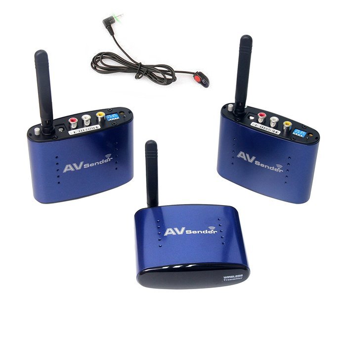 Signstek Pat-530 5.8GHz Wireless AV Sender Transmitter 2 Receivers IR Remote Audio Video *Blue*