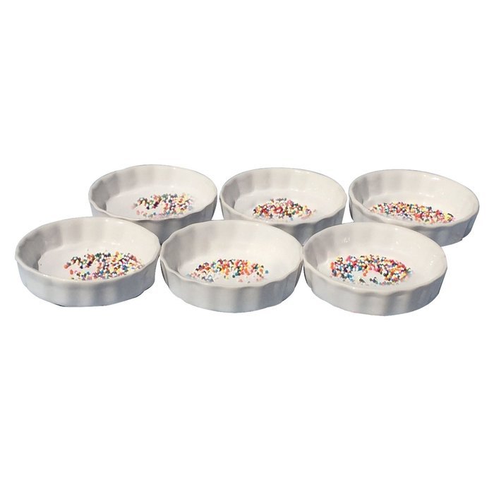 Om Joy Collection Shallow Creme Brulee Mini- Ramekins (1 oz each): Set of 6- Oven Safe & Stackable Creme Brulee... N4