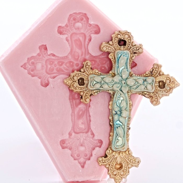 Victorian Cross Silicone Mold Food Safe Fondant, Candy, Craft, Resin, Clay Flexible Mold