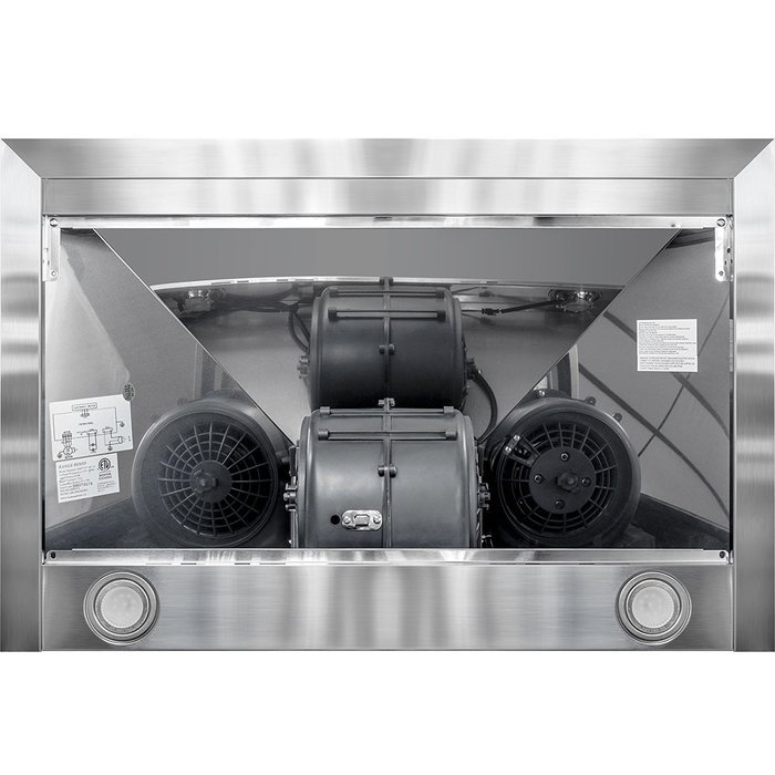 Perfetto Kitchen and Bath 30" Convertible Wall Mount Range Hood in Stainless Steel with LEDs and Push Controls N13