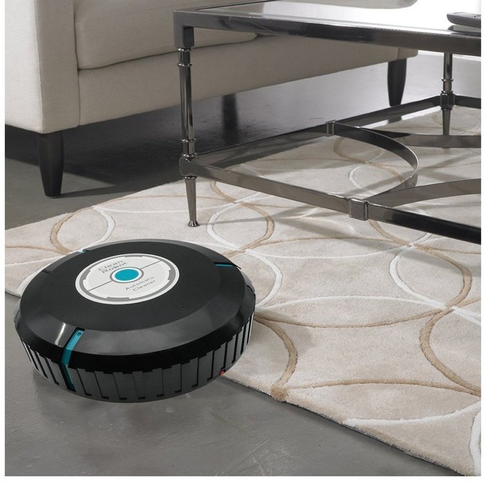 Trendbox Black 9 inch Wireless Home Robotic Smart Auto Cleaner Robot with Microfiber Tissue Remove Dust Cleaning... N6