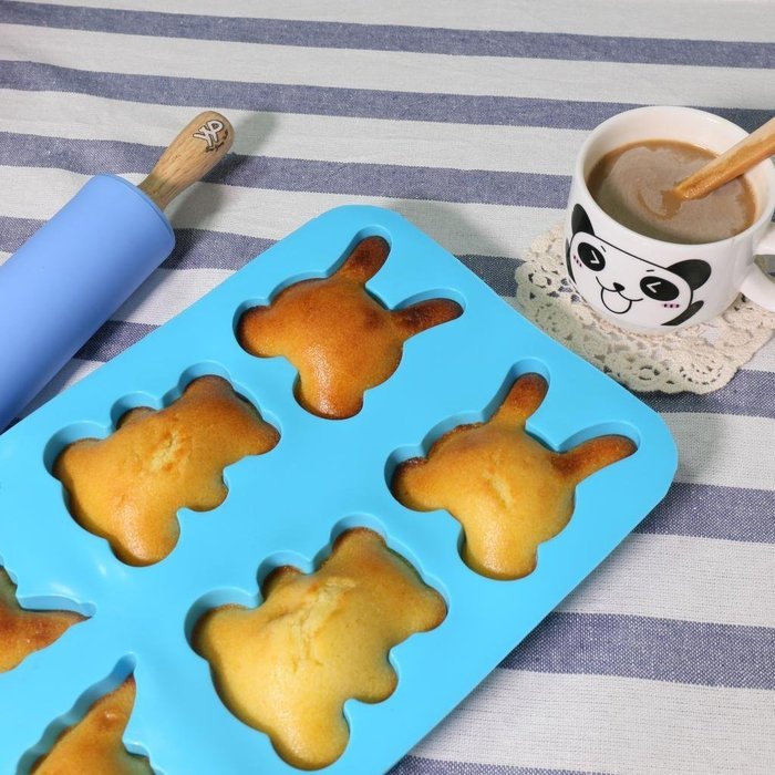 Cake Bread Molds, 2PCS YYP [6 Cavity Animal Shape Mold] Silicone Cake Bread Making Mold for Home Baking - Reusable... N6