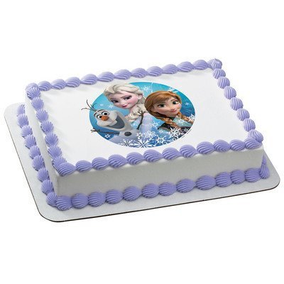 Offically Licensed Frozen Olaf, Elsa & Anna Edible Cake Cupcake Cookie Image (1/4 Sheet) N7