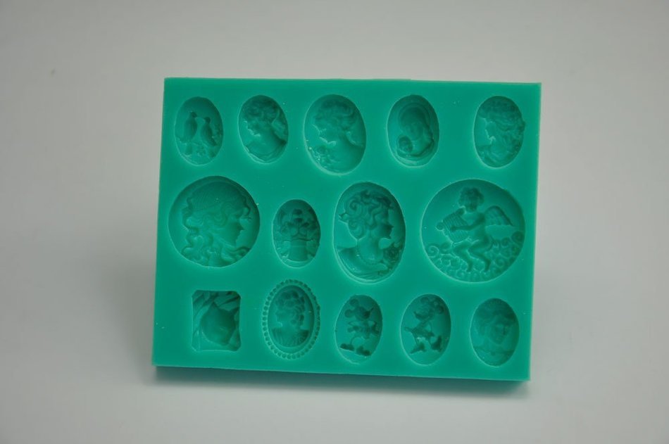 TANGCHU Silicone Fondant Cake Molds Figure Cameo Cake Design Moulds 4.6*3.66*0.43inch N2