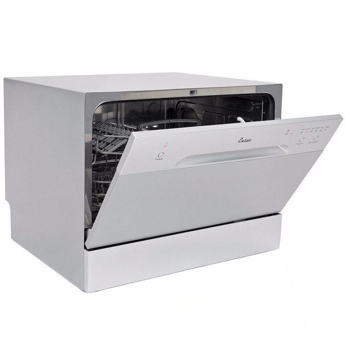 Kissemoji Countertop Dishwasher Silver Portable Compact Energy Star Apartment Dish Washer N3