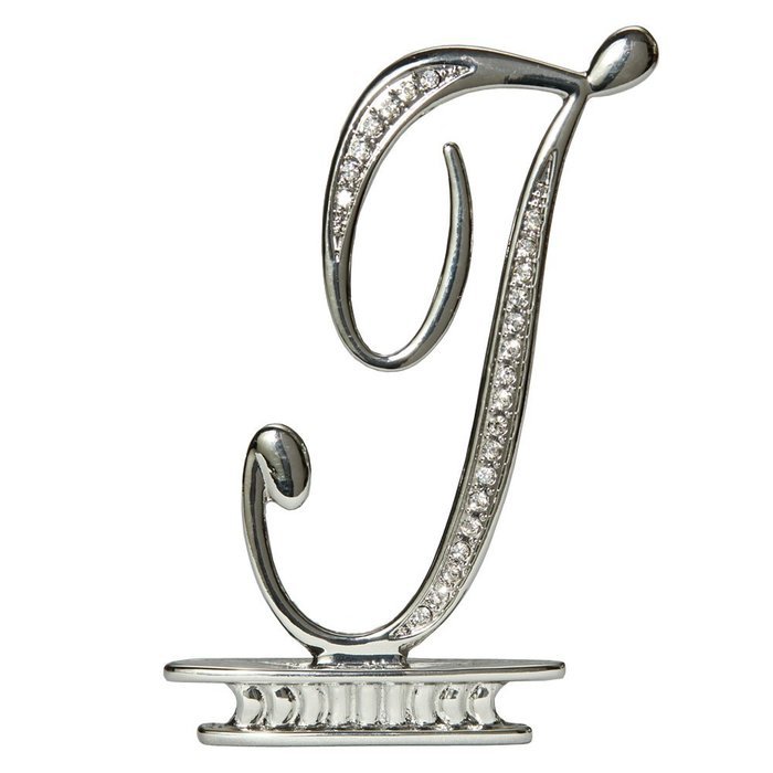 Ivy Lane Design Monogram Crystal Cake Top Letter E, Silver, 4-1/2-Inch N16