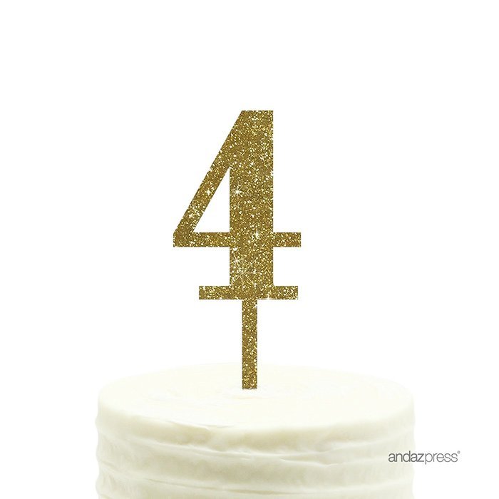 Andaz Press 5th Birthday and Anniversary Acrylic Cake Toppers, Pink Glitter, Number 5, 1-Pack N68