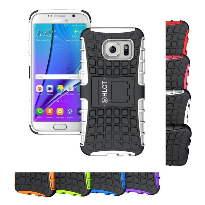 Galaxy S7 Edge Case, HLCT Rugged Shock Proof Dual-Layer Case with Built-In Kickstand for Samsung Galaxy S7 Edge... N16