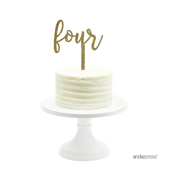 Andaz Press 5th Birthday and Anniversary Acrylic Cake Toppers, Pink Glitter, Number 5, 1-Pack N76