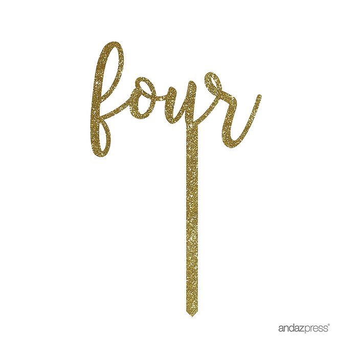 Andaz Press 5th Birthday and Anniversary Acrylic Cake Toppers, Pink Glitter, Number 5, 1-Pack N77