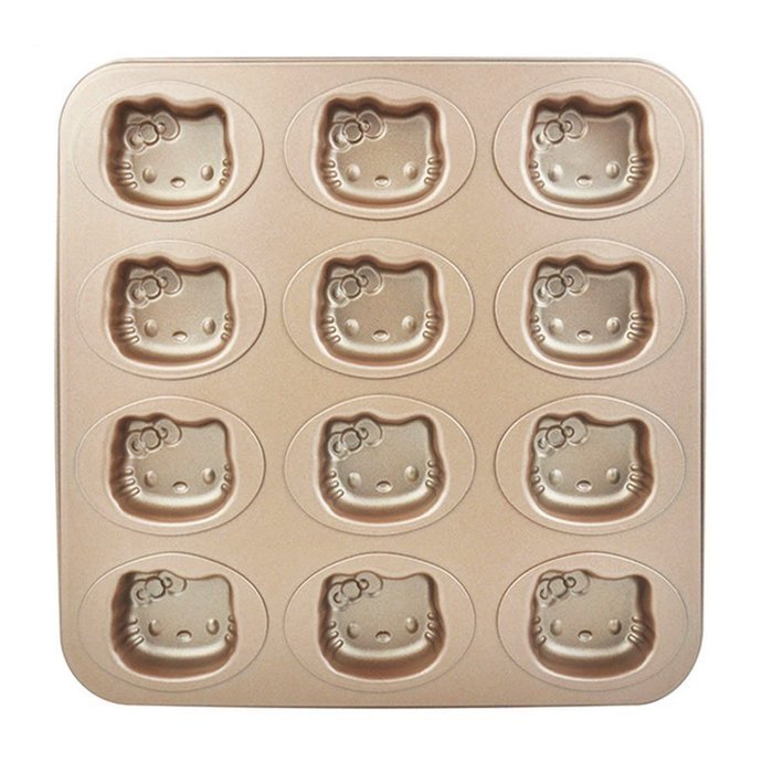 BETOP HOUSE 12-Cup Creative Mini Kitty Cake Muffin Non-stick Baking Mold Pan