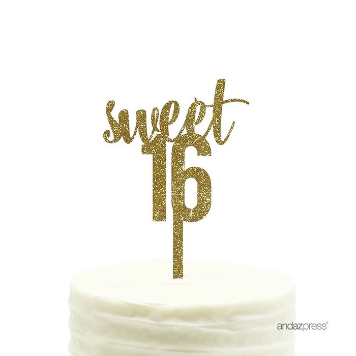 Andaz Press 5th Birthday and Anniversary Acrylic Cake Toppers, Pink Glitter, Number 5, 1-Pack N79