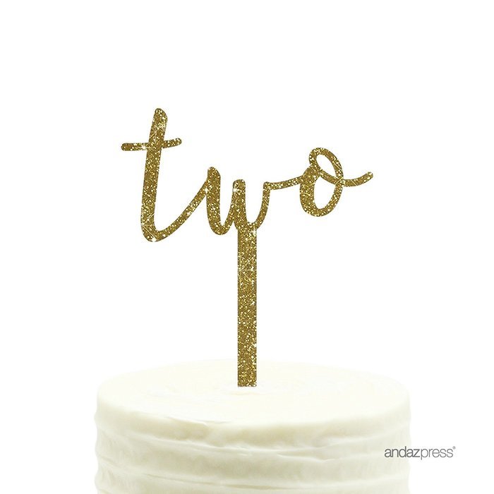 Andaz Press 5th Birthday and Anniversary Acrylic Cake Toppers, Pink Glitter, Number 5, 1-Pack N81