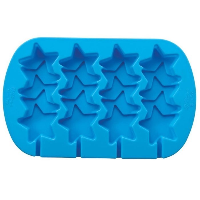 Wilton 4-Cavity Stacked Stars Silicone Mold, Blue, Pack of 2 (2105-0546) N2