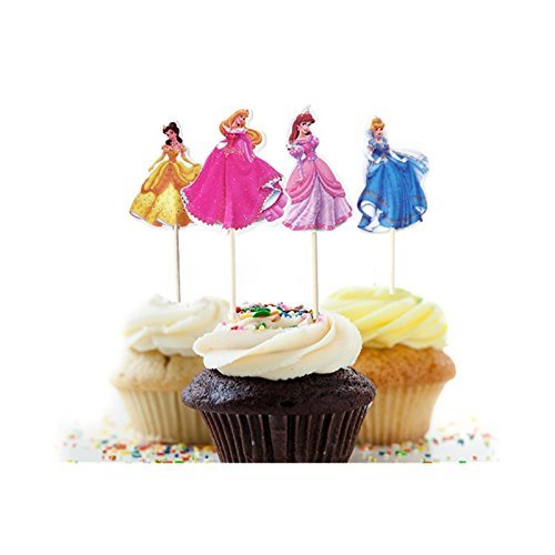 48 Pieces Birthday Princess Cupcake Toppers Picks Party Supply N2
