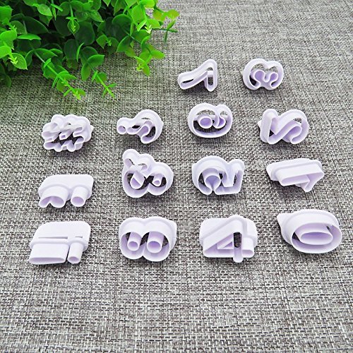 Anyana 40pcs set Letters & Number Plastic Cookie Cutter Cake Mould Tool Kitchen Tool Sugar Paste Baking Mould... N3