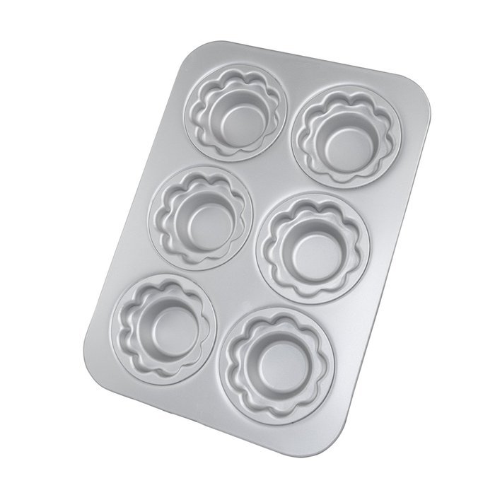 Fat Daddio's Crown Muffin/Cupcake Pan with 6 Petal Shaped Cups