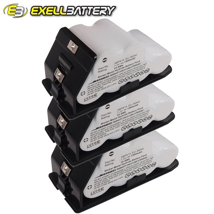 NEW 3x Exell EBVB-115 Ni-MH 7.2V Battery Fits EURO PRO Shark Vacuums USA SHIP