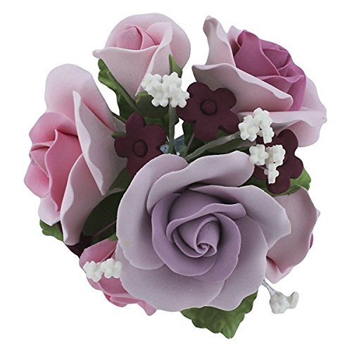 Garden Rose Gumpaste Topper Bouquet Pink & Lavender by Chef Alan Tetreault N2