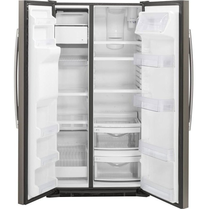 GE GZS22DMJES 21.9 Cu. Ft. Slate Counter Depth Side-by-Side Refrigerator N2