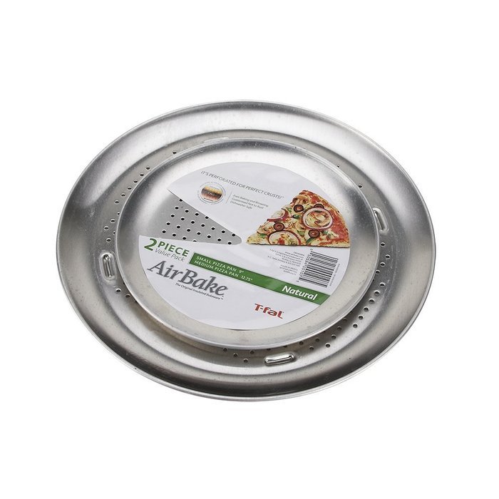AirBake Natural 2 Pack Pizza Pan Set, 9 in and 12.75 in N2