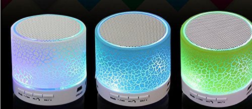 Booole,Mini LED Colorful Lighting Speaker Wireless Bluetooth Subwoofer with Handsfree Microphone Radio for Phone