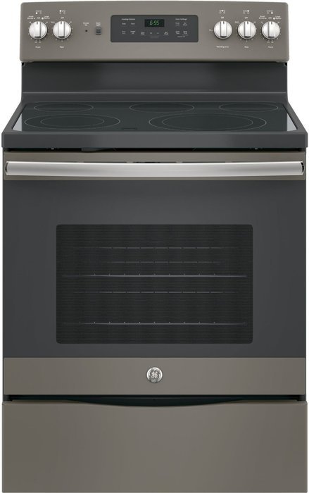 GE JB655EKES 30" Star K Freestanding Electric Range with 5 Radiant Elements, 5.3 cu. ft. Oven Capacity, Slate