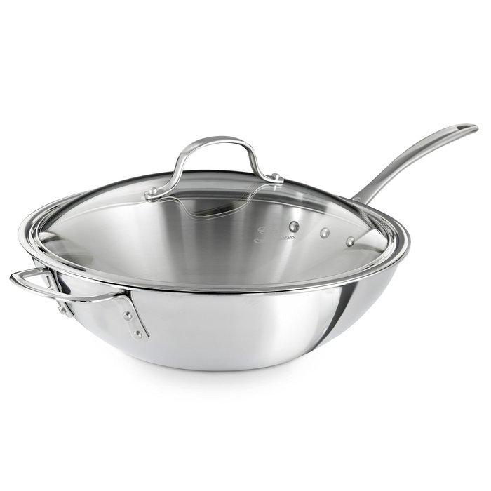 Calphalon Tri-Ply Stainless Steel 14-Inch Roaster with Rack and Lifters N14