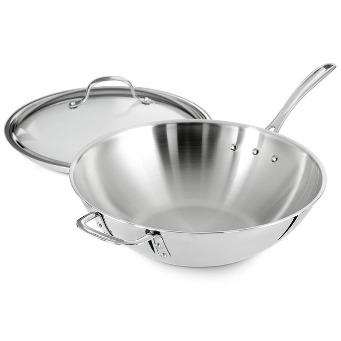 Calphalon Tri-Ply Stainless Steel 14-Inch Roaster with Rack and Lifters N15