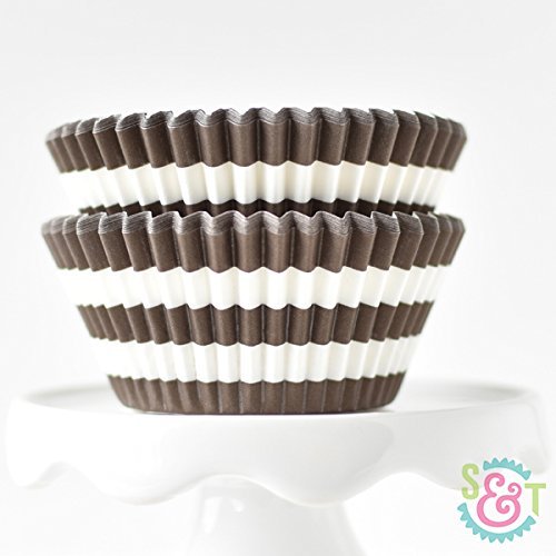 Rugby Stripe Navy BakeBright Greaseproof Cupcake Liners N4