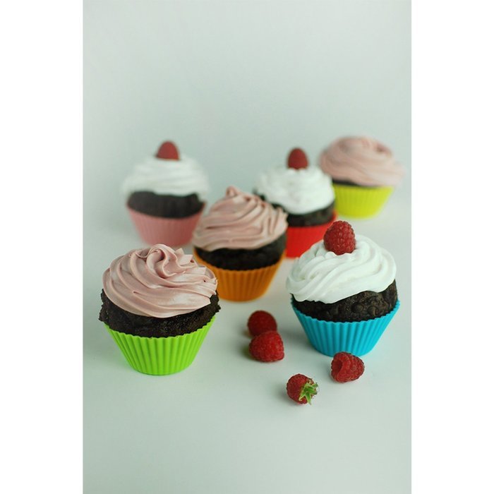 Zap Impex&reg; Set Of 6pcs Silicone Cupcake Baking Pan Cake Cup Durable Flexible Non-stick Reusable N3