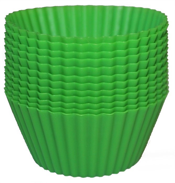 Green Baby Cakes Silicone Baking Cups/Cupcake Liners &ndash; Never Buy Paper Cups/Liners Again - Lifetime Guarantee! N3