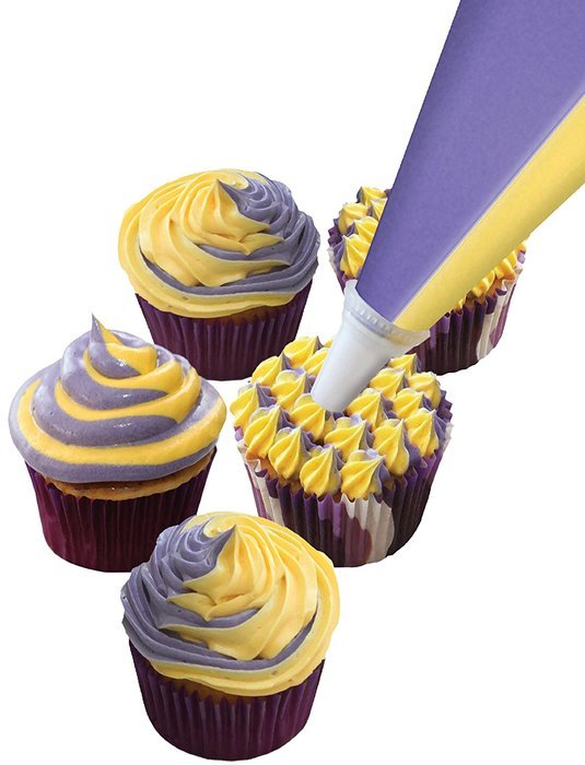 CupcakeCreations 10-Pack Disposable Duet Icing Bags, 18-Inch N3
