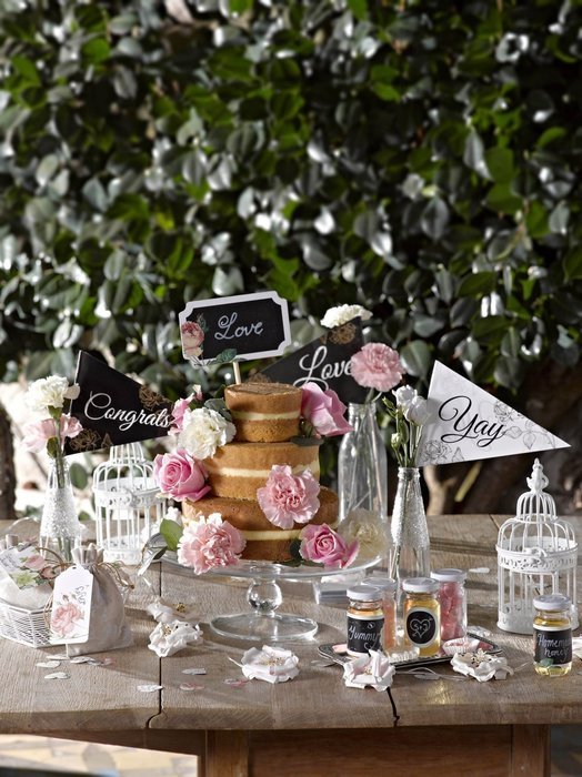 Talking Tables Blossom & Brogues Jelly Jar Treat Bag Label Chalk Stickers (Pack of 18), Black N4