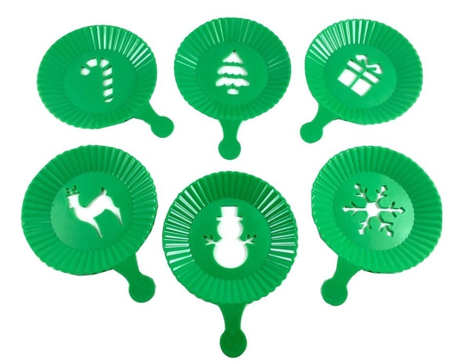 Holiday Baking Decoration Stencils - 6 Stencils, Assorted Color Packs