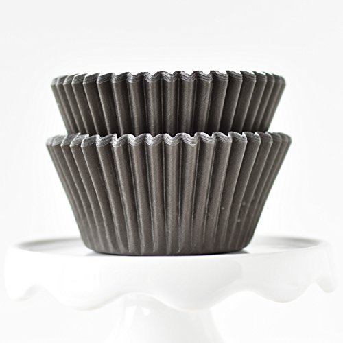 Solid Gray BakeBright Greaseproof Cupcake Liners N8