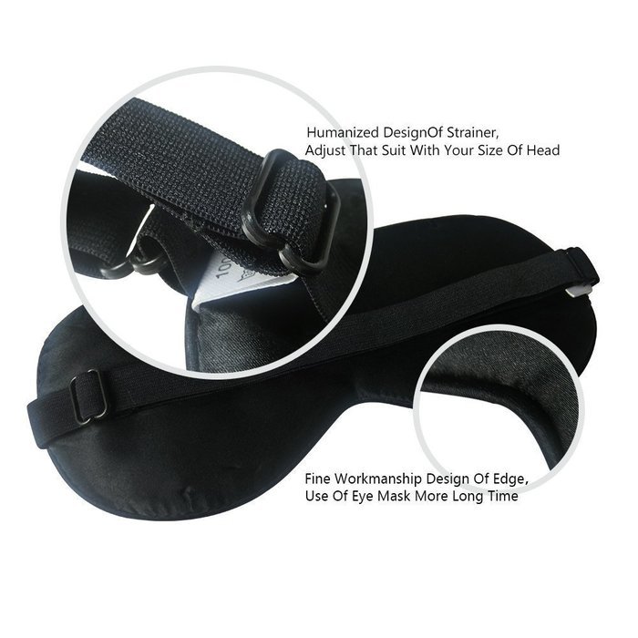 Fomatrade Natural Mulberry Silk Mask, Reversible Sleep Silk Blinder Eyeshade for Travel, Relaxing, Flight, Shift... N9