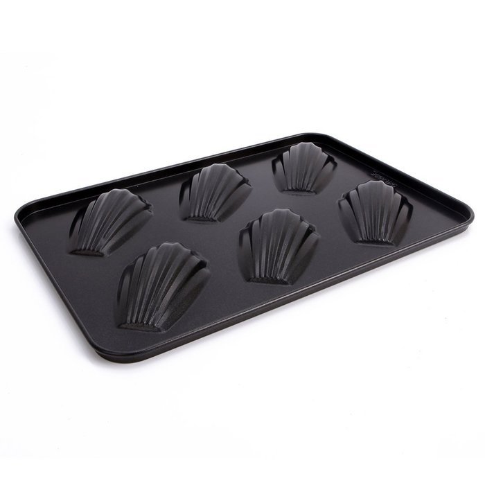 uxcell Casa-J Bakeware Madeleine pans Nonstick 6 Cup Stainless Steel Black