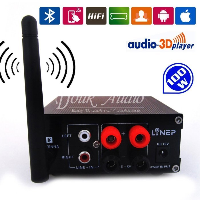 Nobsound Bluetooth Digital Amplifier RCA Audio HiFi Wireless Music Stereo Power amp 100W N3