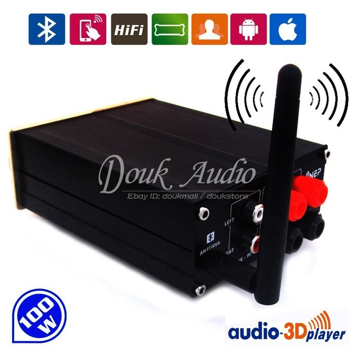 Nobsound Bluetooth Digital Amplifier RCA Audio HiFi Wireless Music Stereo Power amp 100W N4