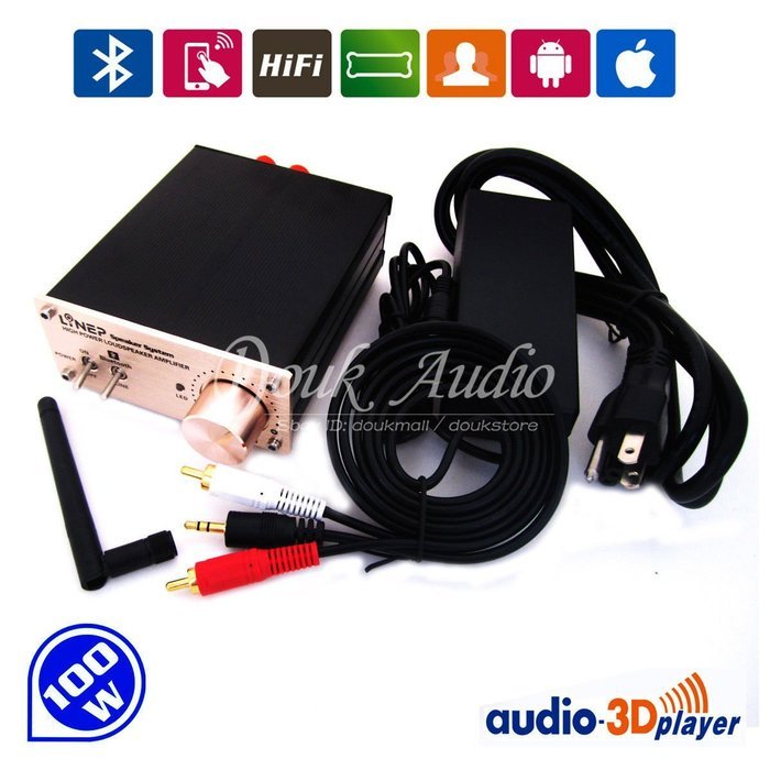 Nobsound Bluetooth Digital Amplifier RCA Audio HiFi Wireless Music Stereo Power amp 100W N6