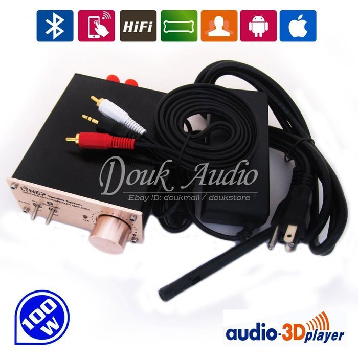 Nobsound Bluetooth Digital Amplifier RCA Audio HiFi Wireless Music Stereo Power amp 100W N7